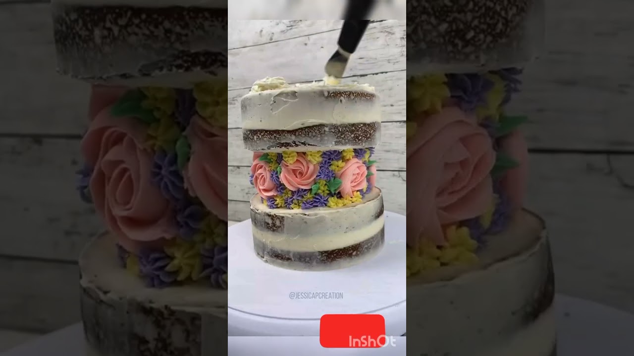 floral fault line cake tutorial . cake decorating