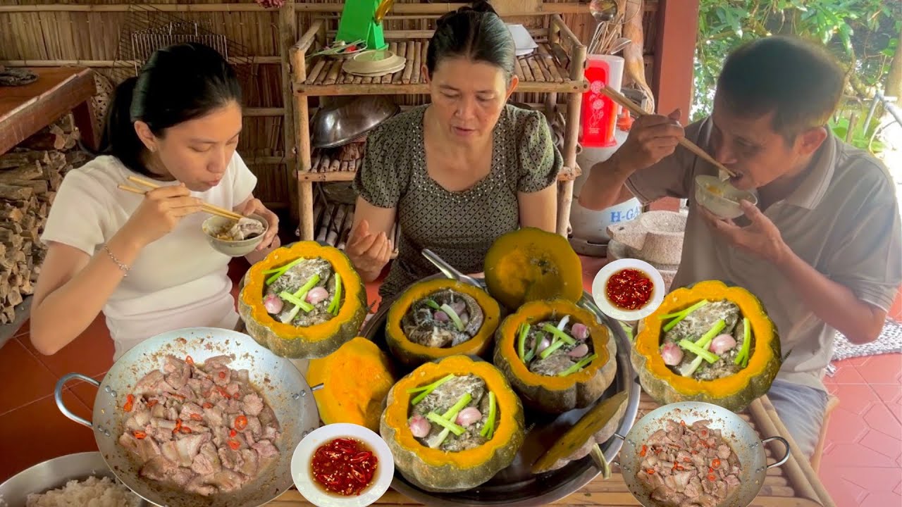 Cá Lóc Đồng Hấp Bí Rợ bỗ dưỡng cho bữa cơm quê nhà |MLQ#203