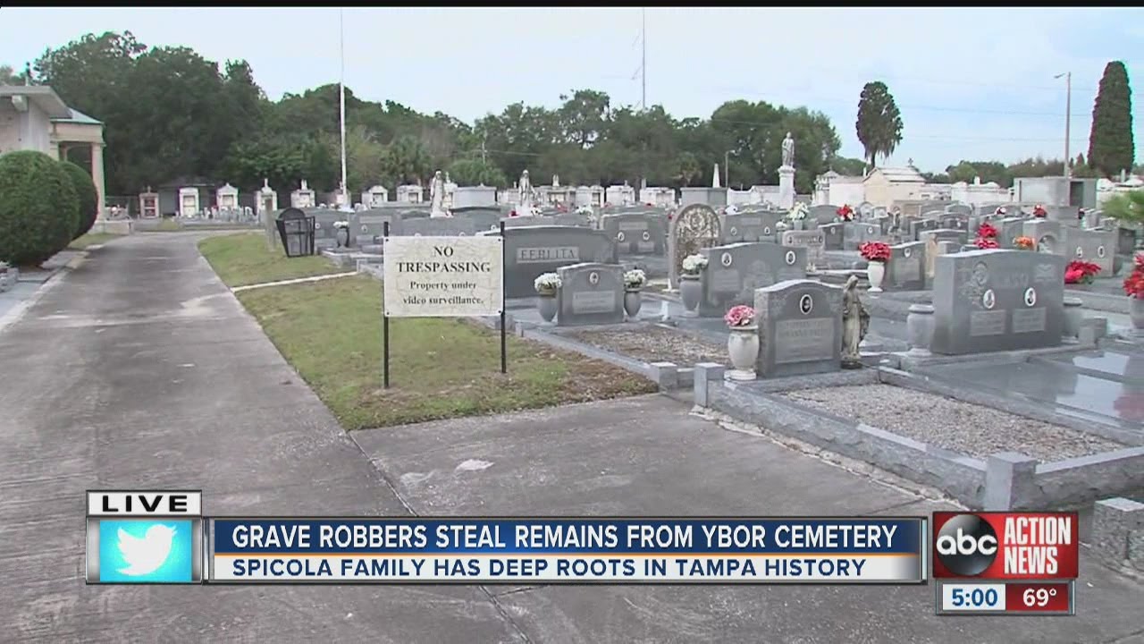 Coffin containing three bodies stolen from mausoleum at Italian Club Cemetery in Ybor
