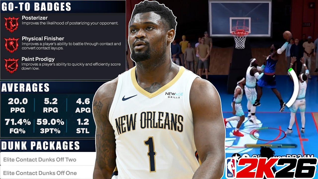 THIS 6'7 ZION WILLIAMSON BUILD with 99 DUNK, 99 LAYUP & BLUR TAKEOVER is UNSTOPPABLE on NBA 2K26!