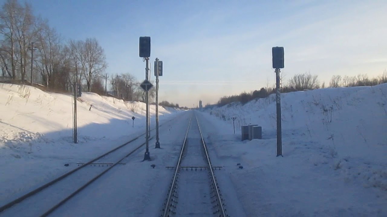 Маршрут Исакогорка-Архангельск из тамбура последнего вагона