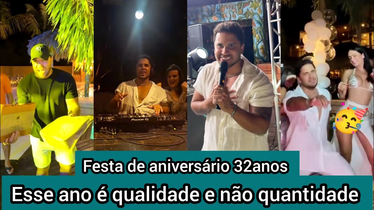 Lucas Guimarães faz discurso de aniversário e agradece aos amigos - curtindo a festa com os melhores