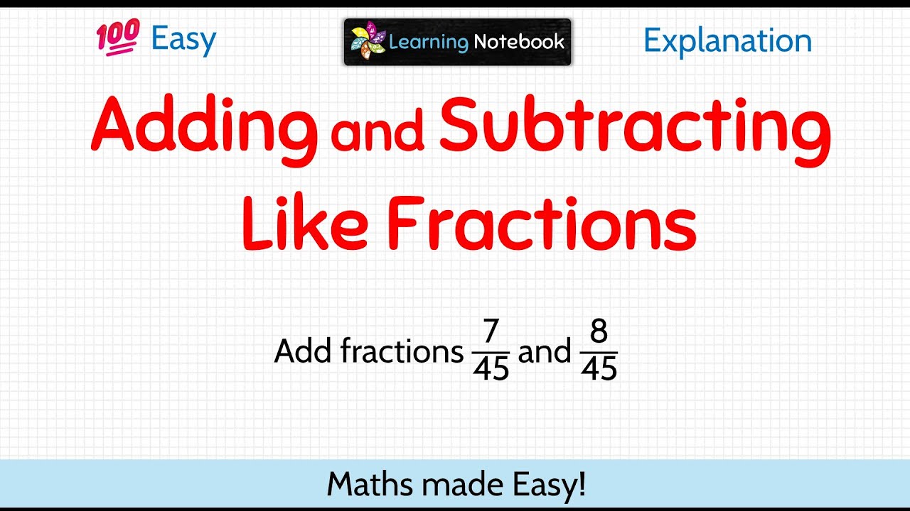 Adding and subtracting like fractions