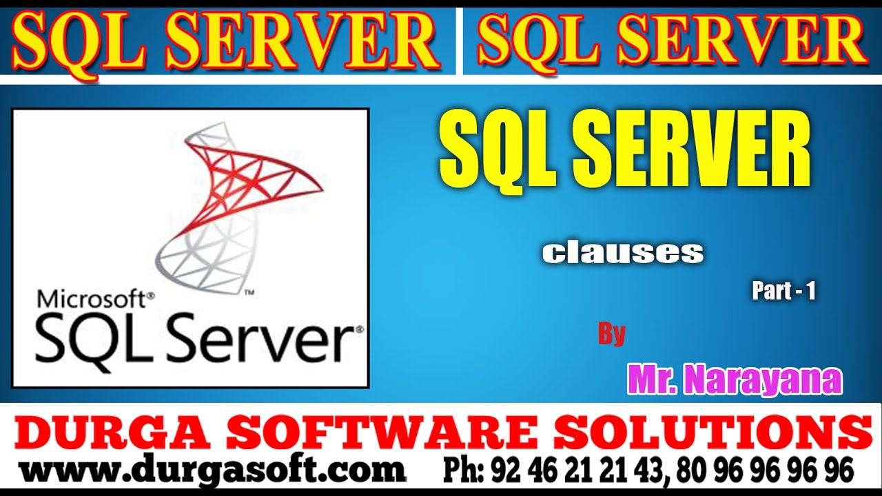 Sql Server tutorial || onlinetraining||Sql Server ||clauses Part-1 by Narayana