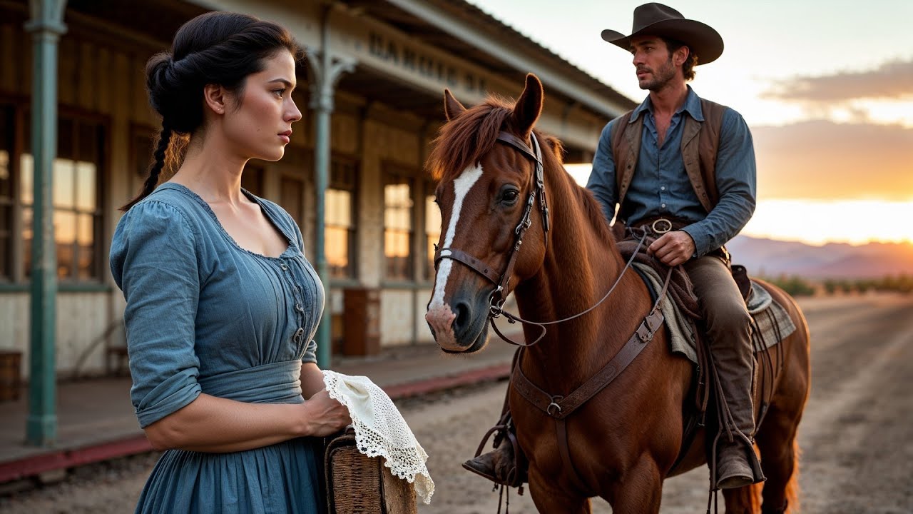 A Mail Order Bride Stood Alone At The Depot, The Cowboy Rode Up And Whispered 