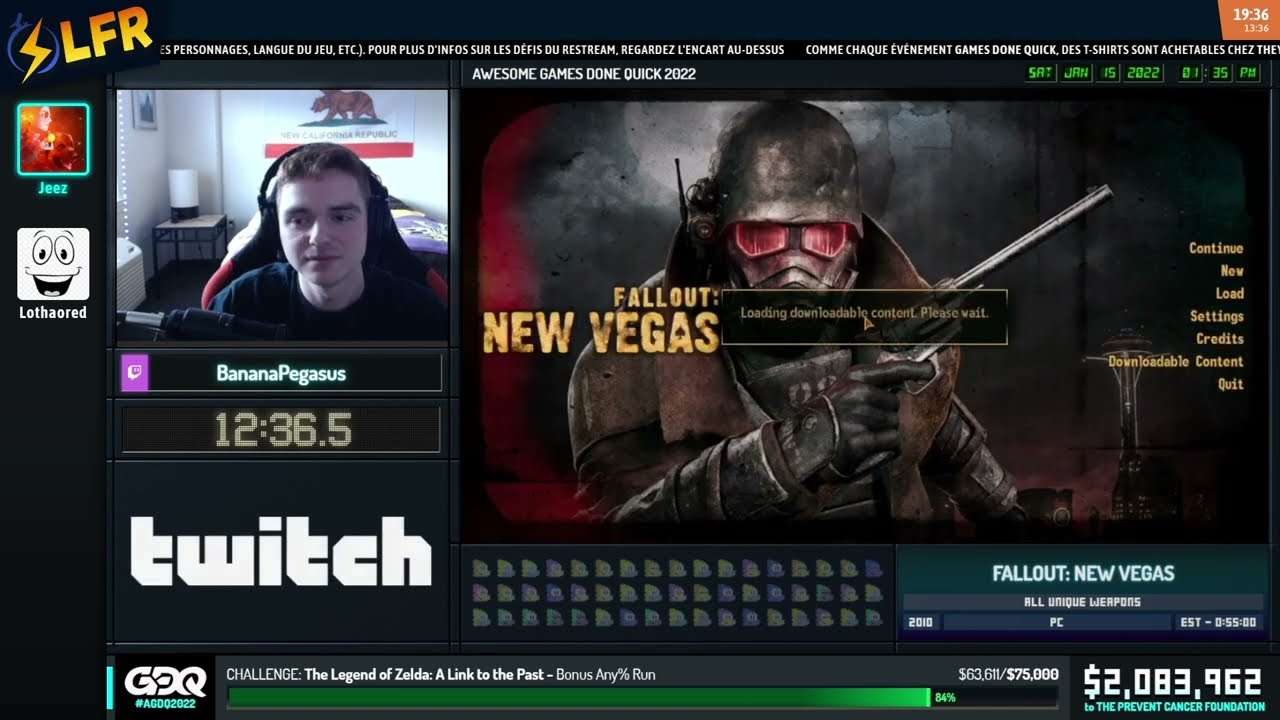 Fallout: New Vegas en 56:07 (All Unique Weapons) [AGDQ2022]