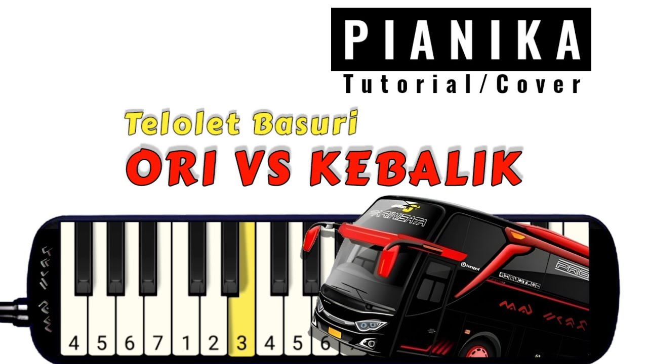 Telolet Basuri ORI Vs Kebalik - Tutorial Pianika
