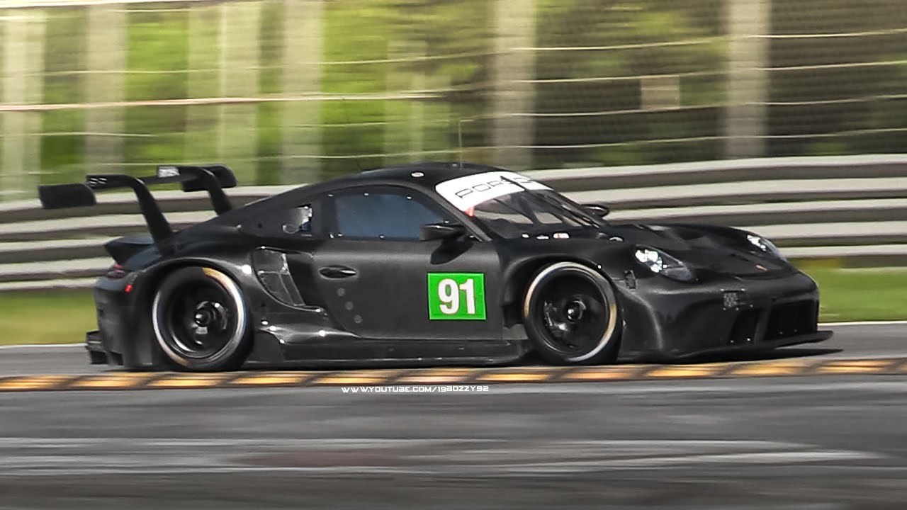 Porsche 911 RSR-19 ''2021 Customers Specs'' testing on track w/ central-rear exhaust!