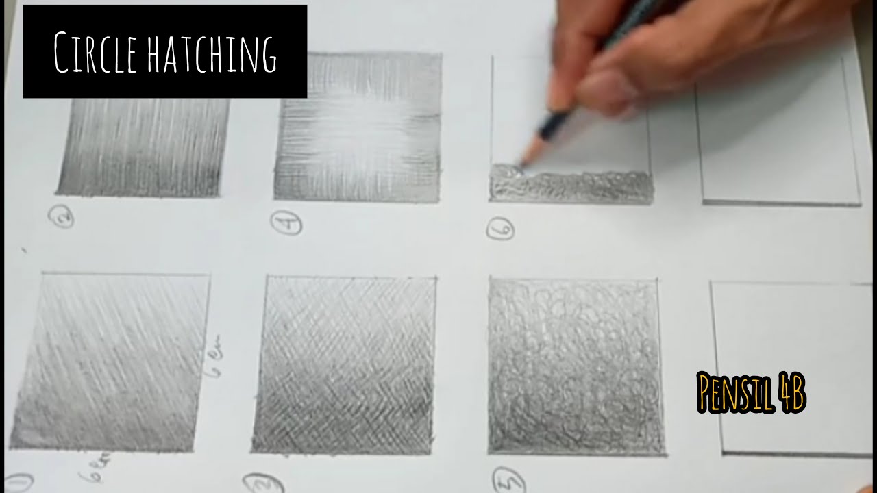 Tutorial 8 Teknik Arsir menggunakan pensil (Teknik 6: Circle Hatching)