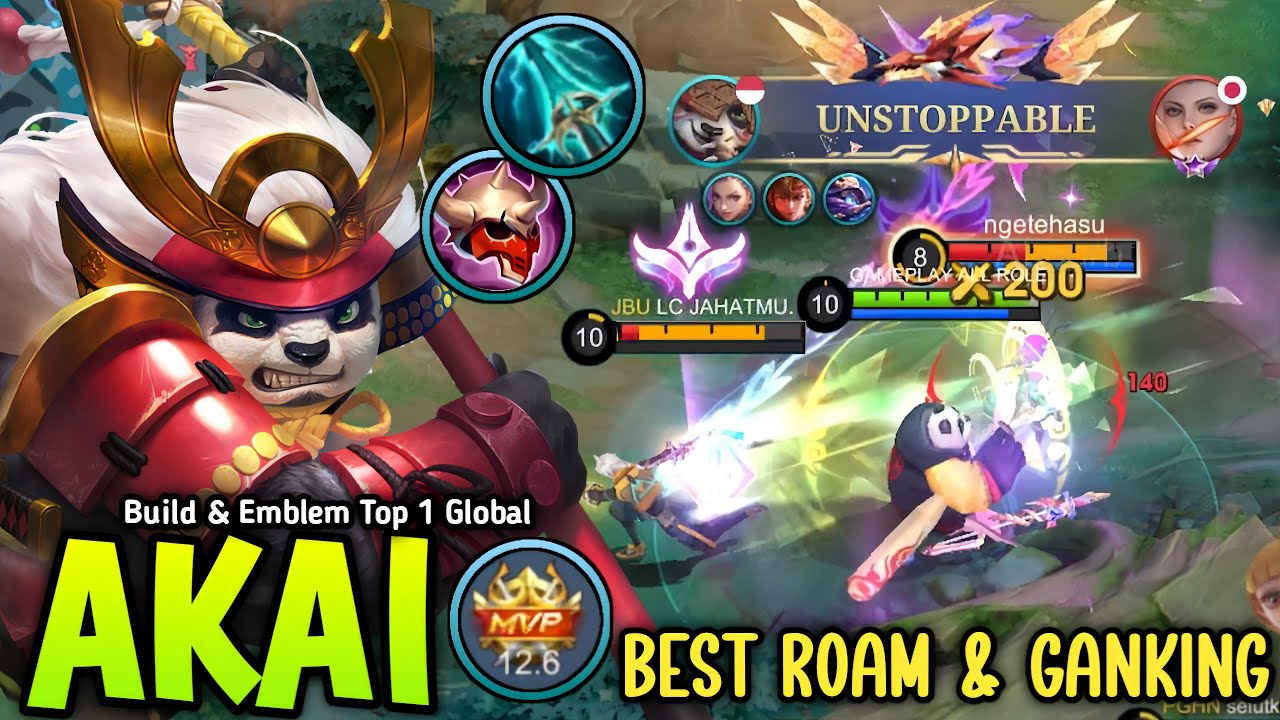 100% ANNOYING!! AKAI NEW 1 SHOT BUILD & EMBLEM FOR ROAMING BEST ROTATION - BUILD TOP 1 GLOBAL AKAI