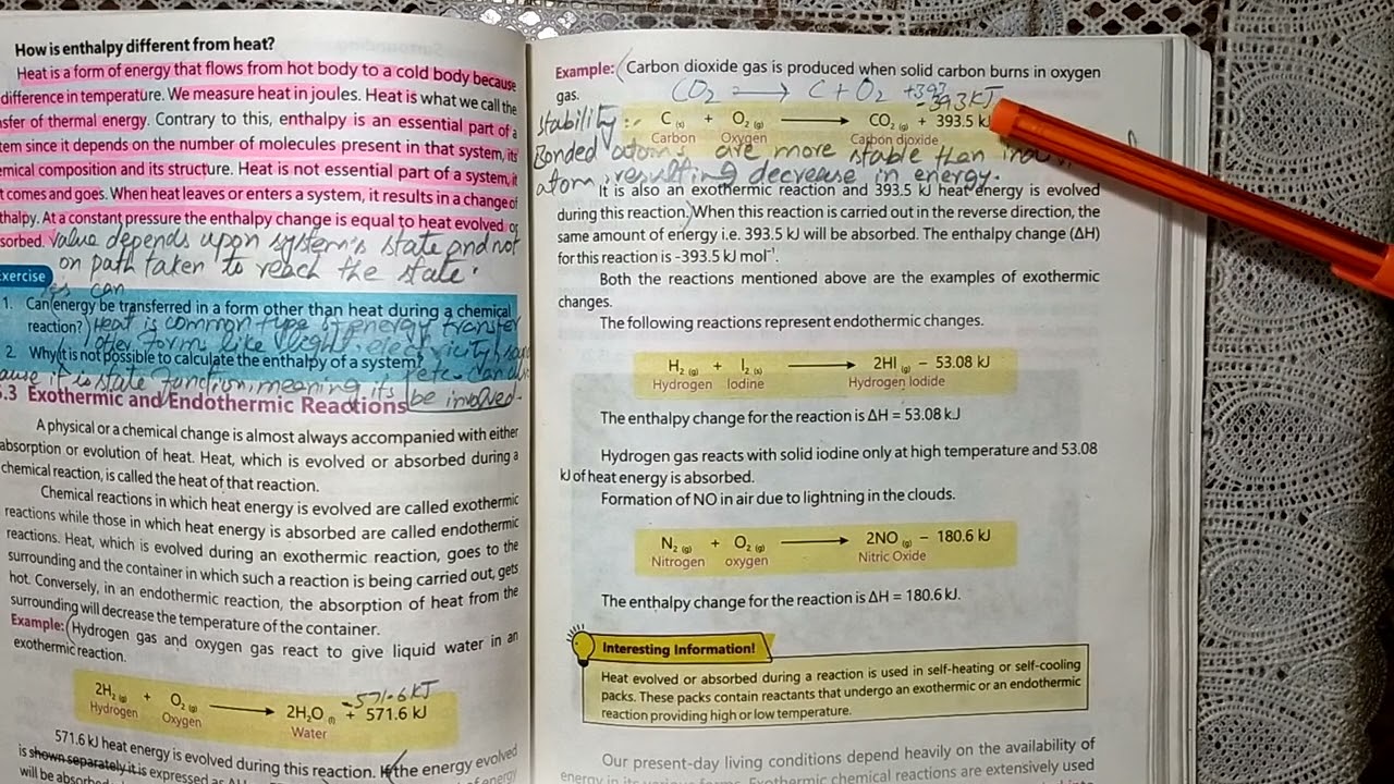 Chemistry Chapter 5 Energetics Descriptive, investigate questions// class 9 new book chemistry 2025