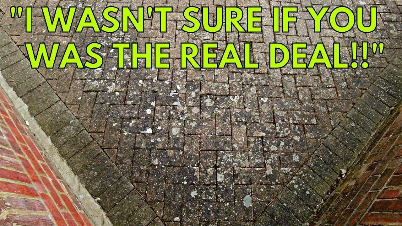 *BRUTALLY HONEST CUSTOMER REACTION!* Cleaning a Dirty Driveway!