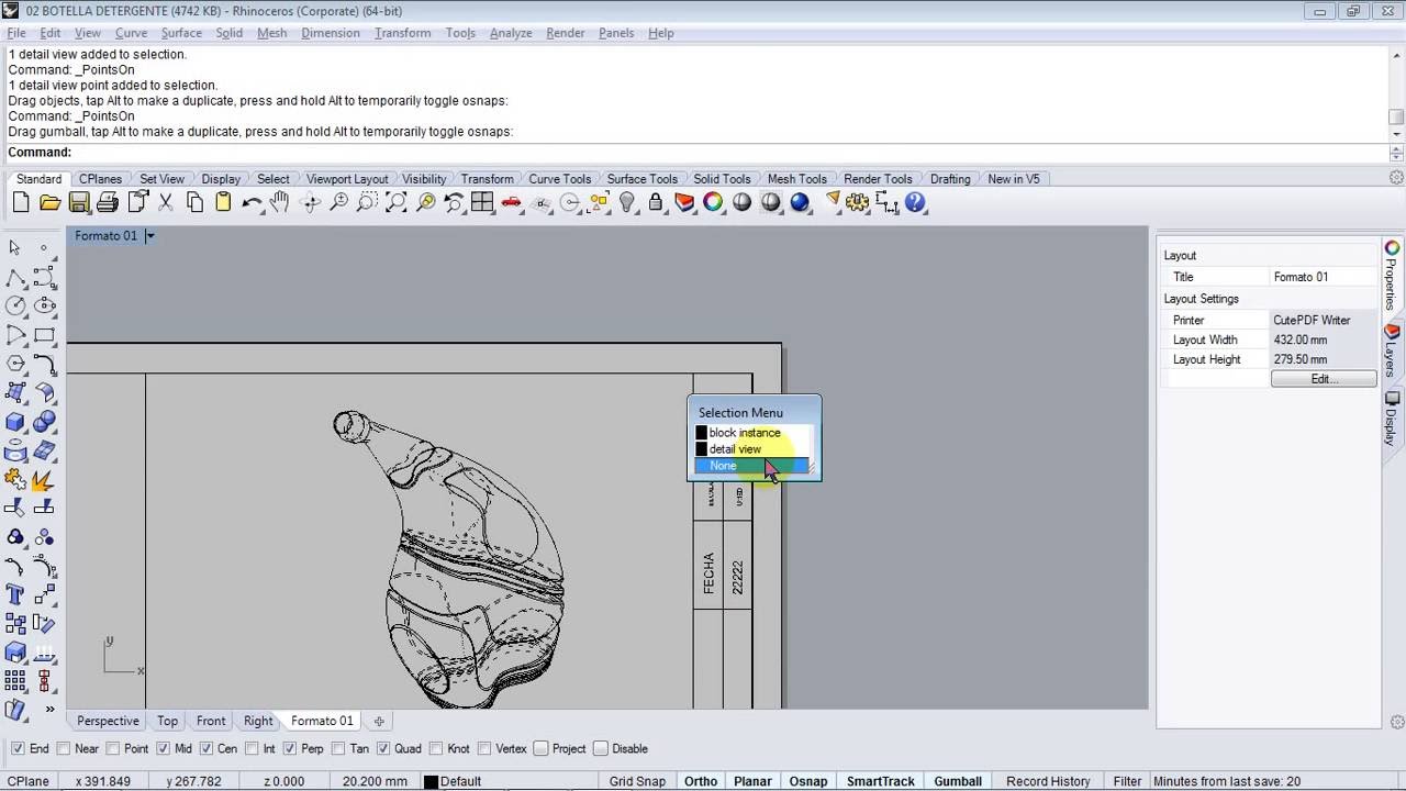 RHINO LAYOUT E IMPRESIÓN