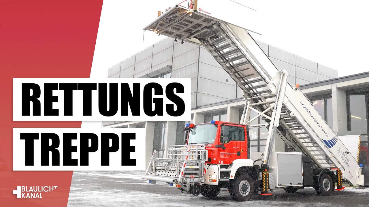 Innovatives RETTUNGSTREPPENFAHRZEUG für Flugzeugnotfälle - Flughafenfeuerwehr BER
