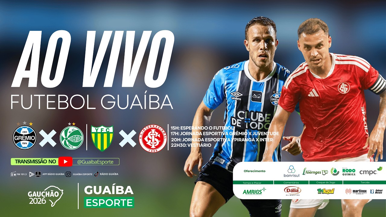 AO VIVO: DUPLEX DA GUA&Iacute;BA | GR&Ecirc;MIO X JUVENTUDE | YPIRANGA X INTER | CAMPEONATO GA&Uacute;CHO
