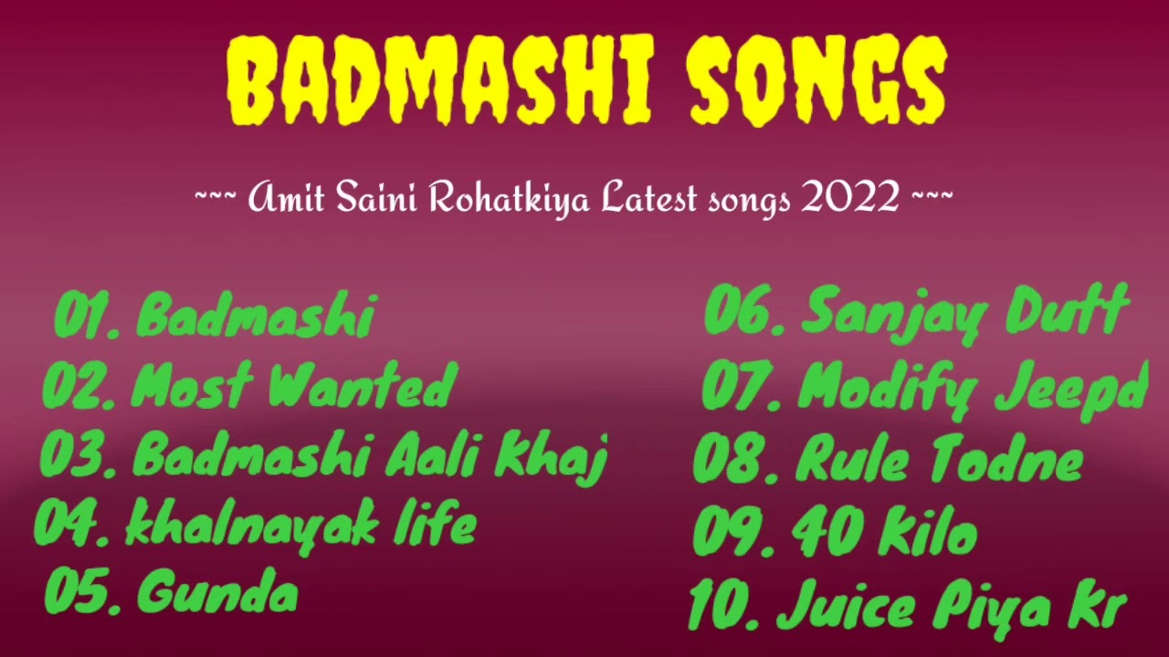 Badmashi Songs | Amit Saini Rohatkiya | Latest badmashi songs jukebox 2022