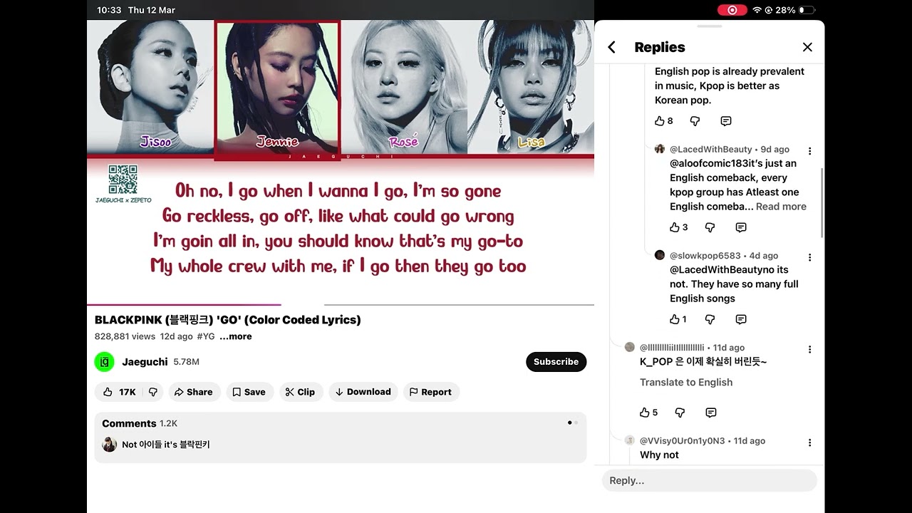 Me Reacting To “Go” By Blackpink!