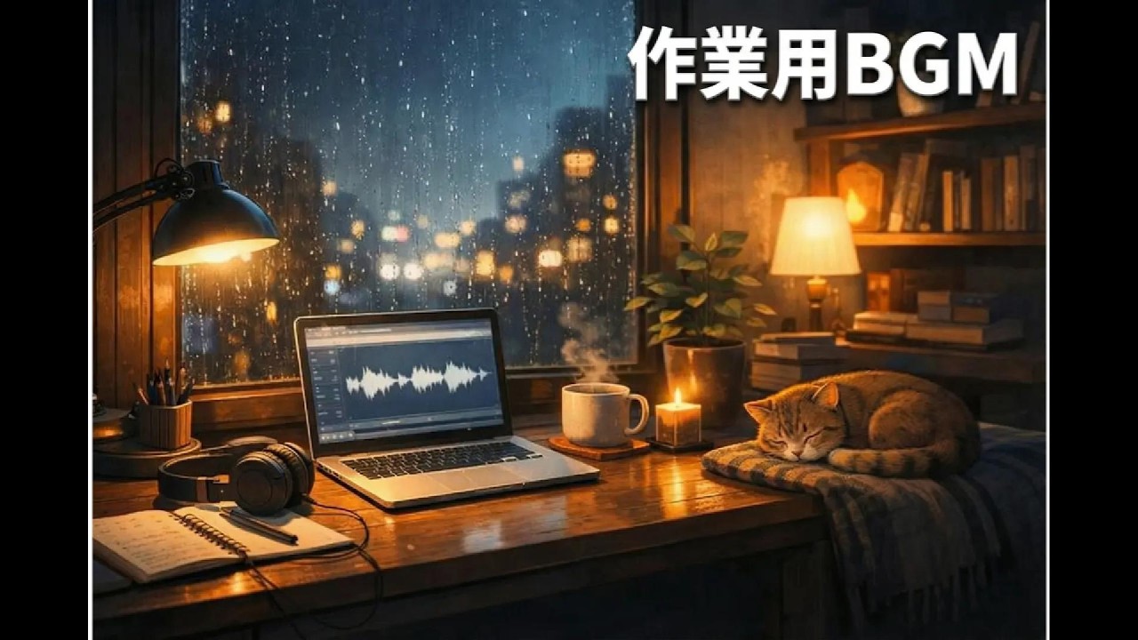 【作業用BGM】静かなピアノLo-fi｜Midnight Calm Study Music｜Deep Focus & Relax｜1 Hour