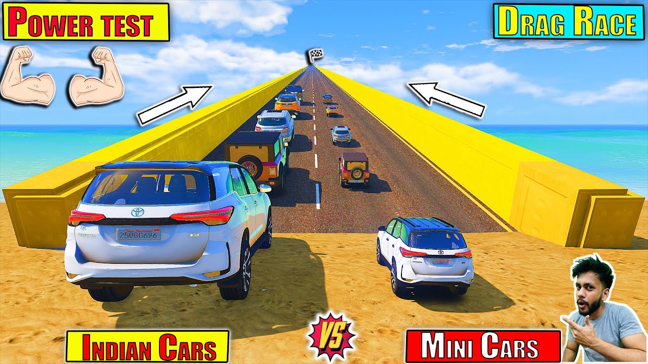 Mini Indian cars Vs Big Indian Cars Climbing Drag Race Challenge GTA 5