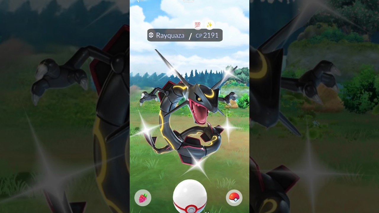 When I found Shundo rayquaza in Pok&eacute;mon Go #shorts #shiny #rayquaza #raid #legendary #shundo