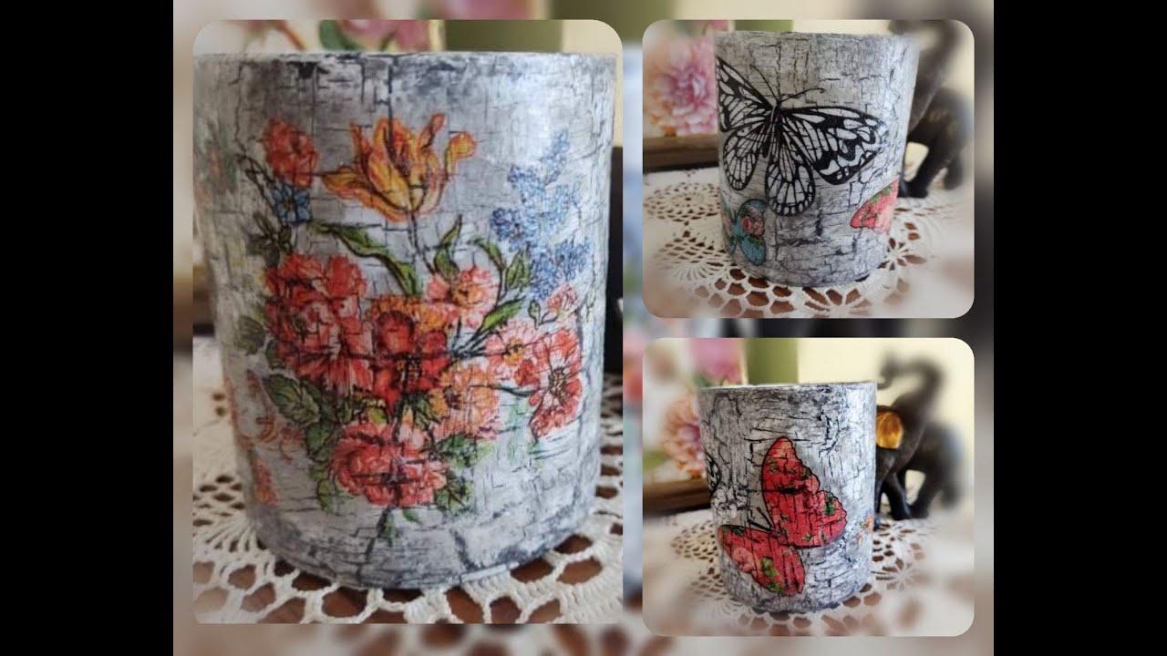 How to make decoupage with 1 step crackle medium