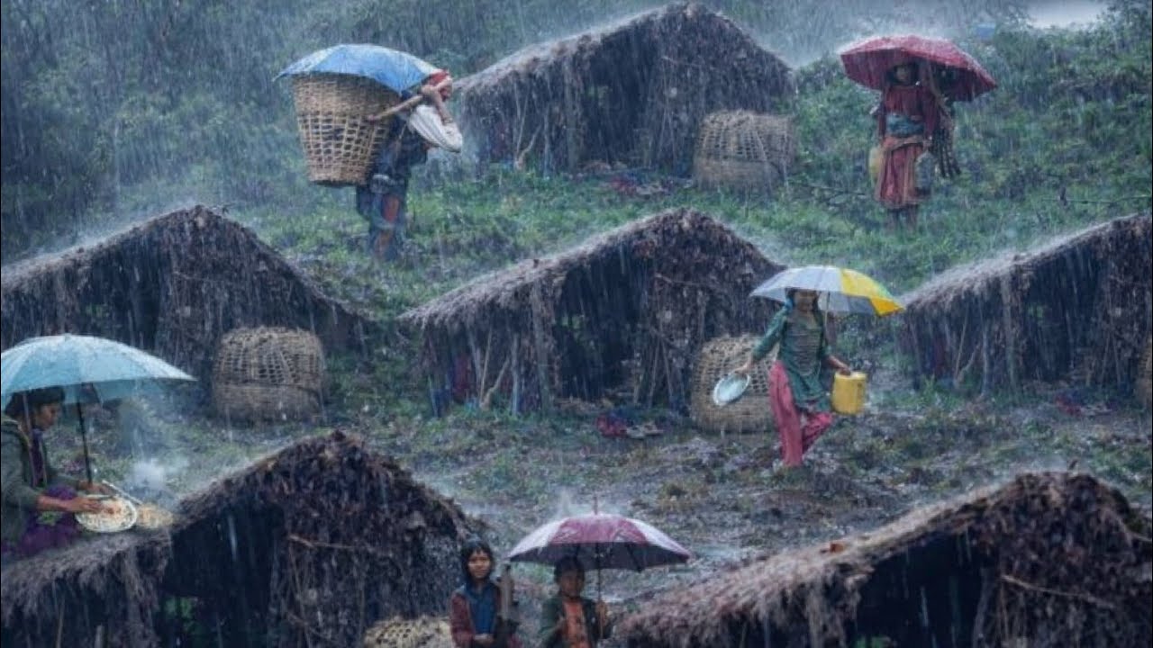 This is Himalayan Village || During the Heavy Rainy Season |Daily Activities People in Village Life