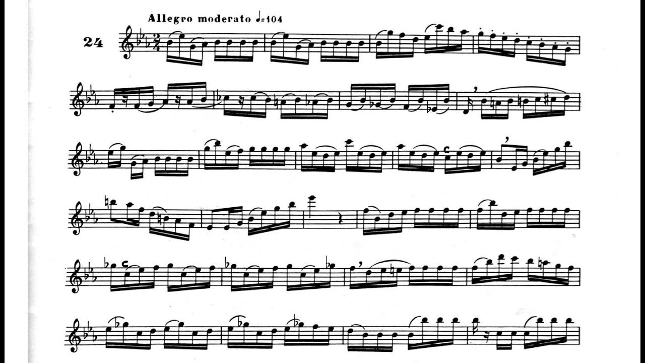32 Studies for clarinet. C. Rose. Nº24 Allegro moderato
