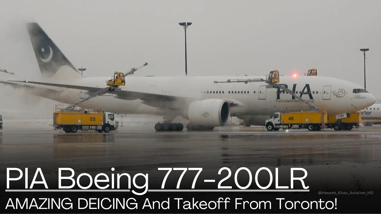 DEICING PIA’s Boeing 777-200LR At Toronto Pearson! 