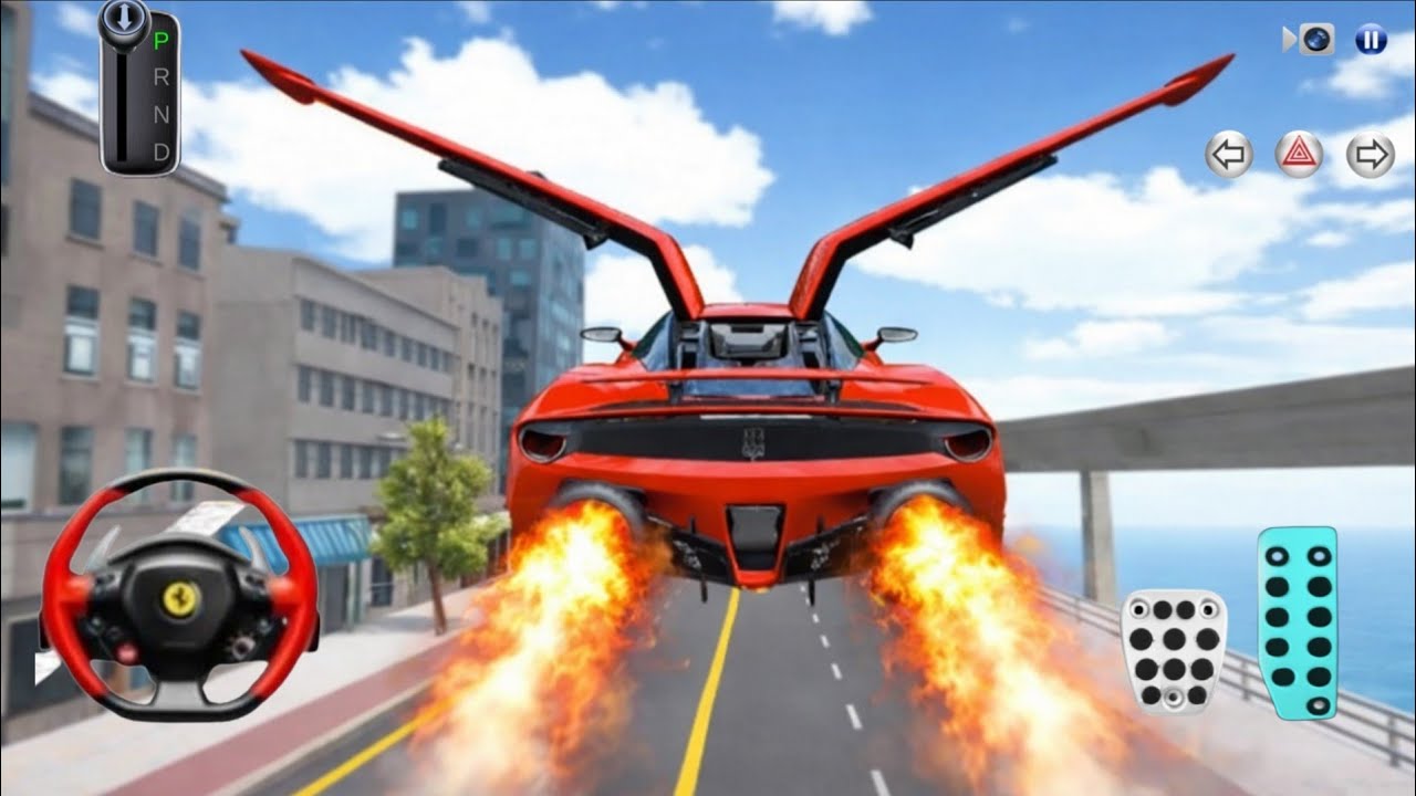 3D Driving Class Rocket Car Fly Mode 🚀🔥 Extreme City Air Boost Gameplay | STRiET DRiVE 3Dx