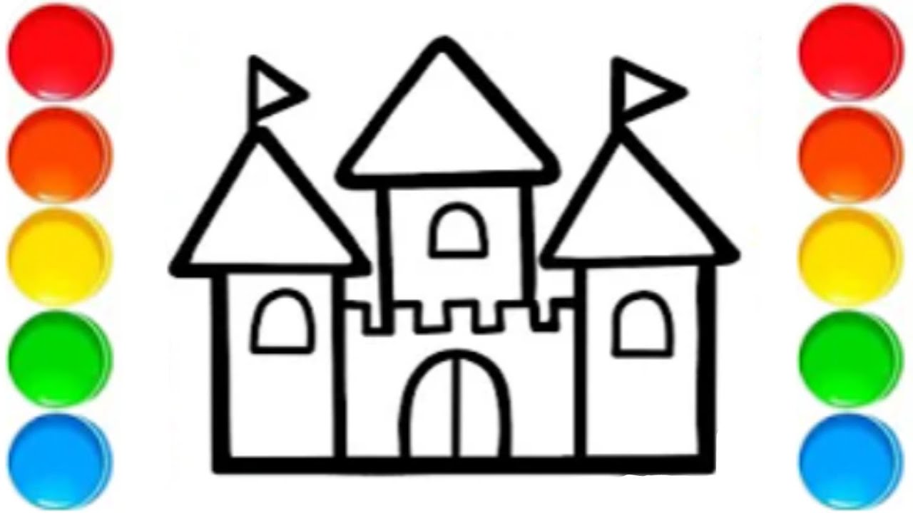 How To Draw a Castle | Easy Drawings | Step by Step Drawing and Coloring | Easy Art for Kids #kids