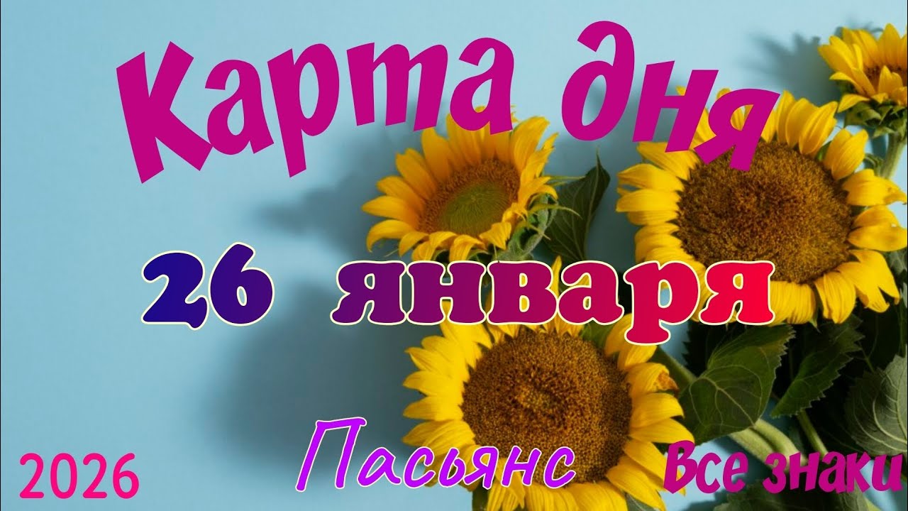Карта дня ❄️26 января☃️🎄Пасьянс. Тайм-код в описании 🦢