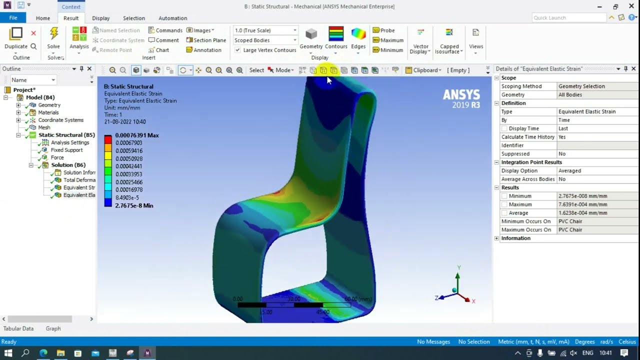Structural analysis on Loop Chair || Ansys Workbench R 19 || Ansys Workbench