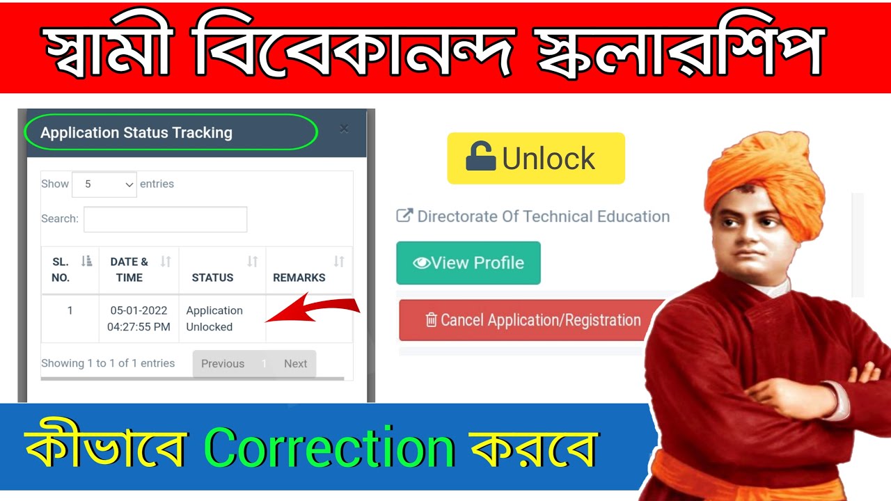 Swami Vivekananda Scholarship Correction ✅| How to Unlock🔓 Swami Vivekananda Scholarship Renewal