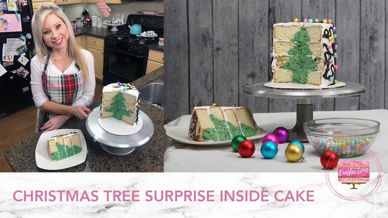 Surprise Inside Christmas Tree Cake
