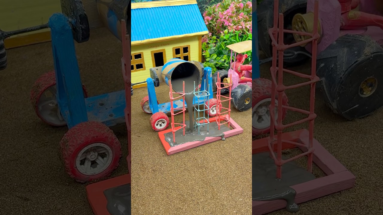 😱 Mini Tractor Making Cement Pillar | Amazing Real Working DIY Machine #shorts #youtubeshorts