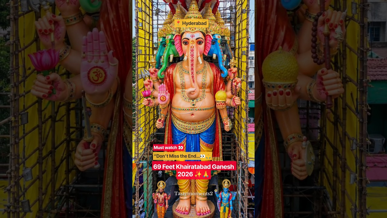 69 Ft Khairatabad Ganesh 2026 😍🙏#ganapatibappamorya#hyderabad#shorts#viral#trending#ganesh#mustwatch