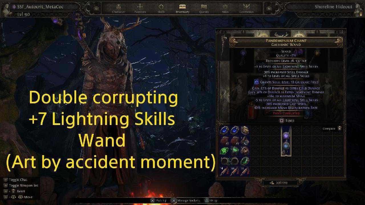 Path of Exile 2: +7 Lightning Skills wand “craft“