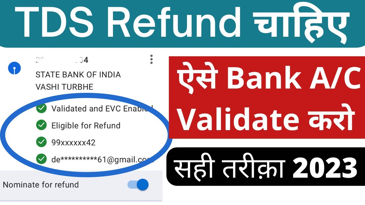 How to Pre Validate,add bank account in income tax e filing portal in 2023-24 for Income tax refund