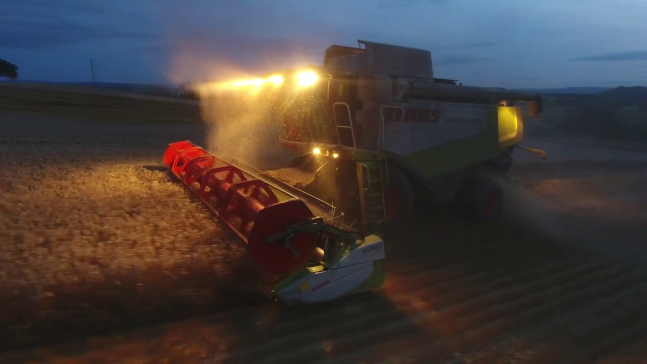 Harvesting Wheat. Into the night. (filmed by Stuart Dubois)