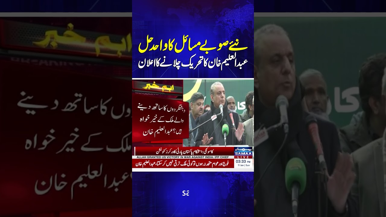 Abdul Aleem Khan: New Provinces Are the Solution to the Country&rsquo;s Problems | Samaa TV