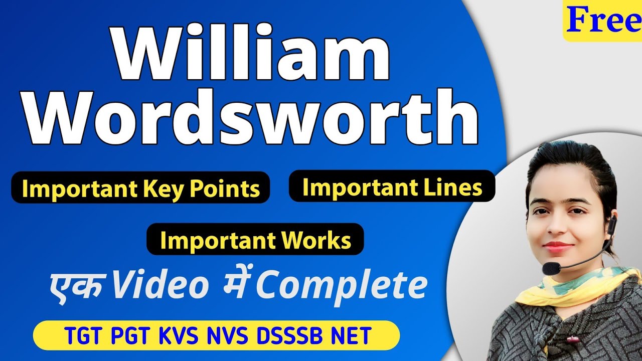 William Wordsworth Most Important Key Points, Facts, Works,Lines एक ही Video में Complete ✅