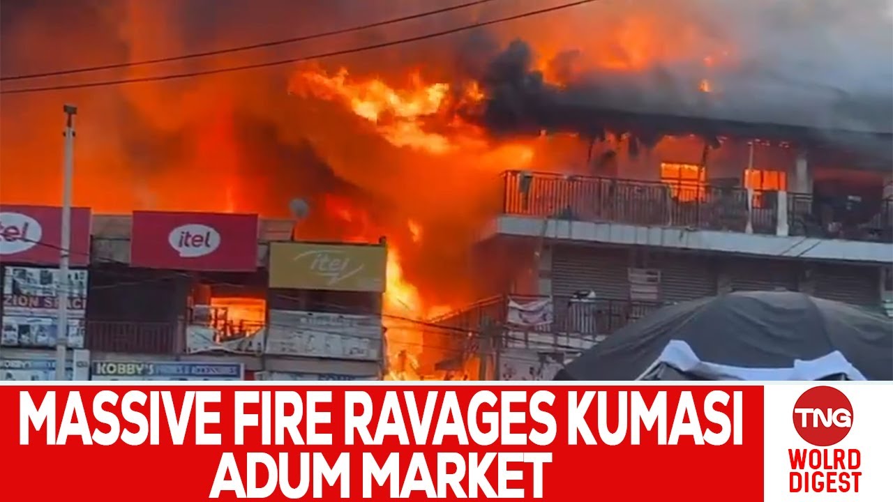 BREAKING NEWS: Massive Fire Consumes Shops Kumasi&rsquo;s Adum Market!