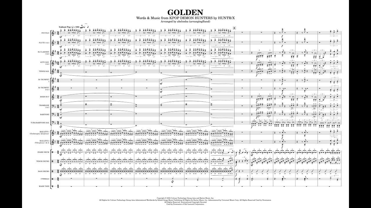 GOLDEN (by HUNTRIX from 'KPOP DEMON HUNTERS') (marching band)