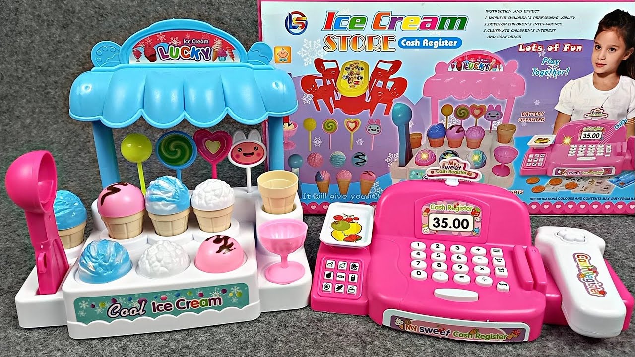 Unboxing ASMR with Satisfying Es Krim-Es Kriman Kasir-Kasiran Ice Cream Store Cash Register