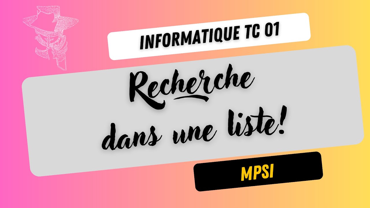 ITC 01 (Informatique Tronc Commun): recherche séquentielle.