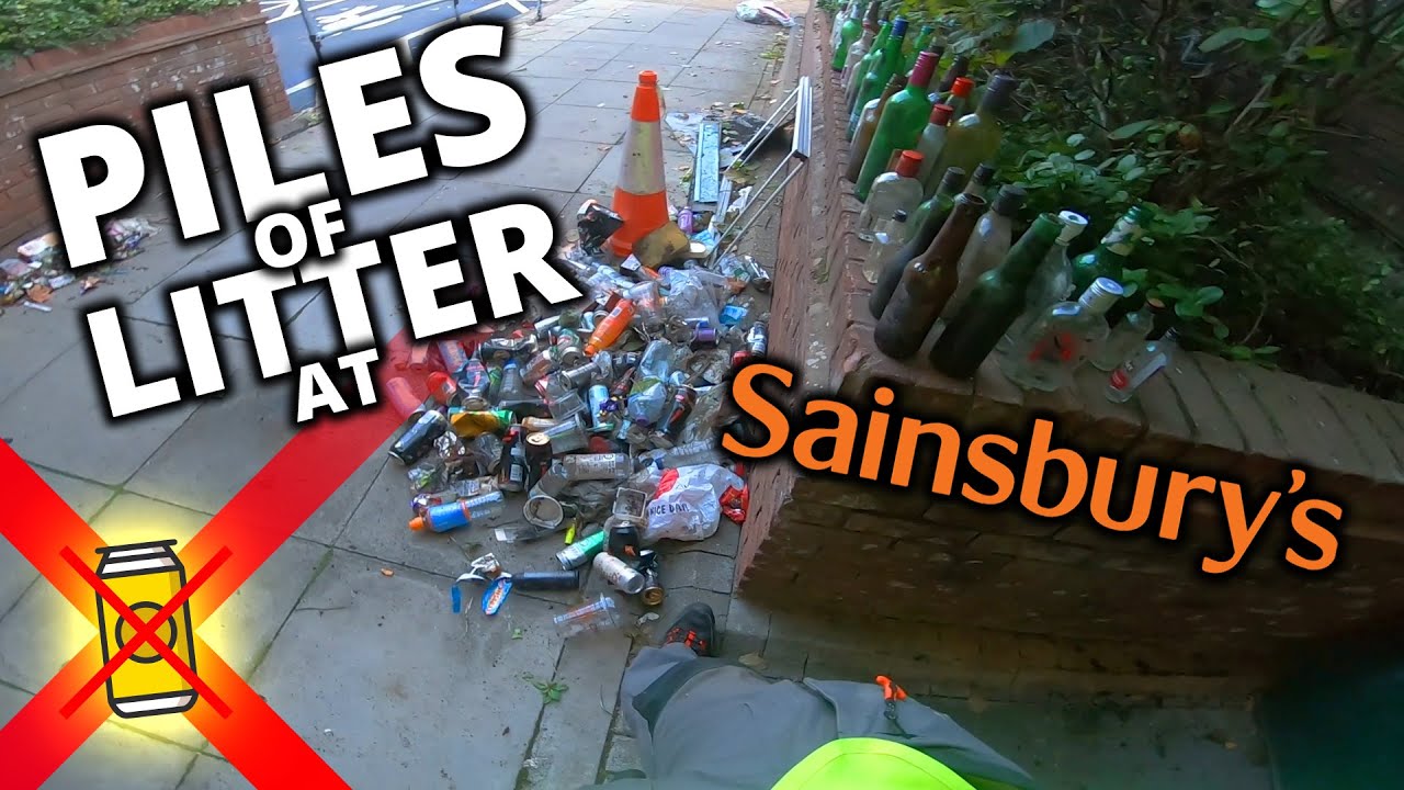 Piles of litter at Sainsbury's