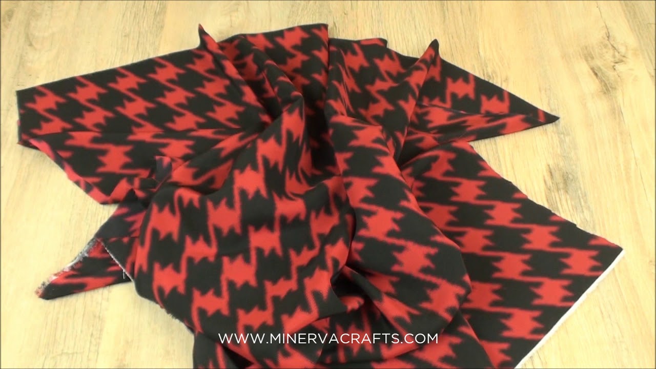 Italian Large Houndstooth Print 100% Silk Crepe Dress Fabric