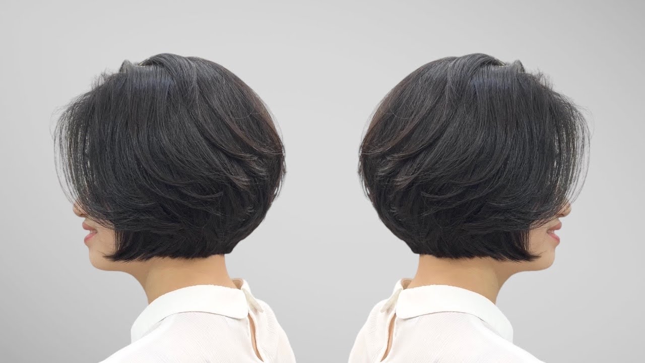 Dang Hieu. Layer Bob Hair Cut - Hướng dẫn cắt tóc ngắn Bob Layer cho Nữ mặt gầy góc cạnh.