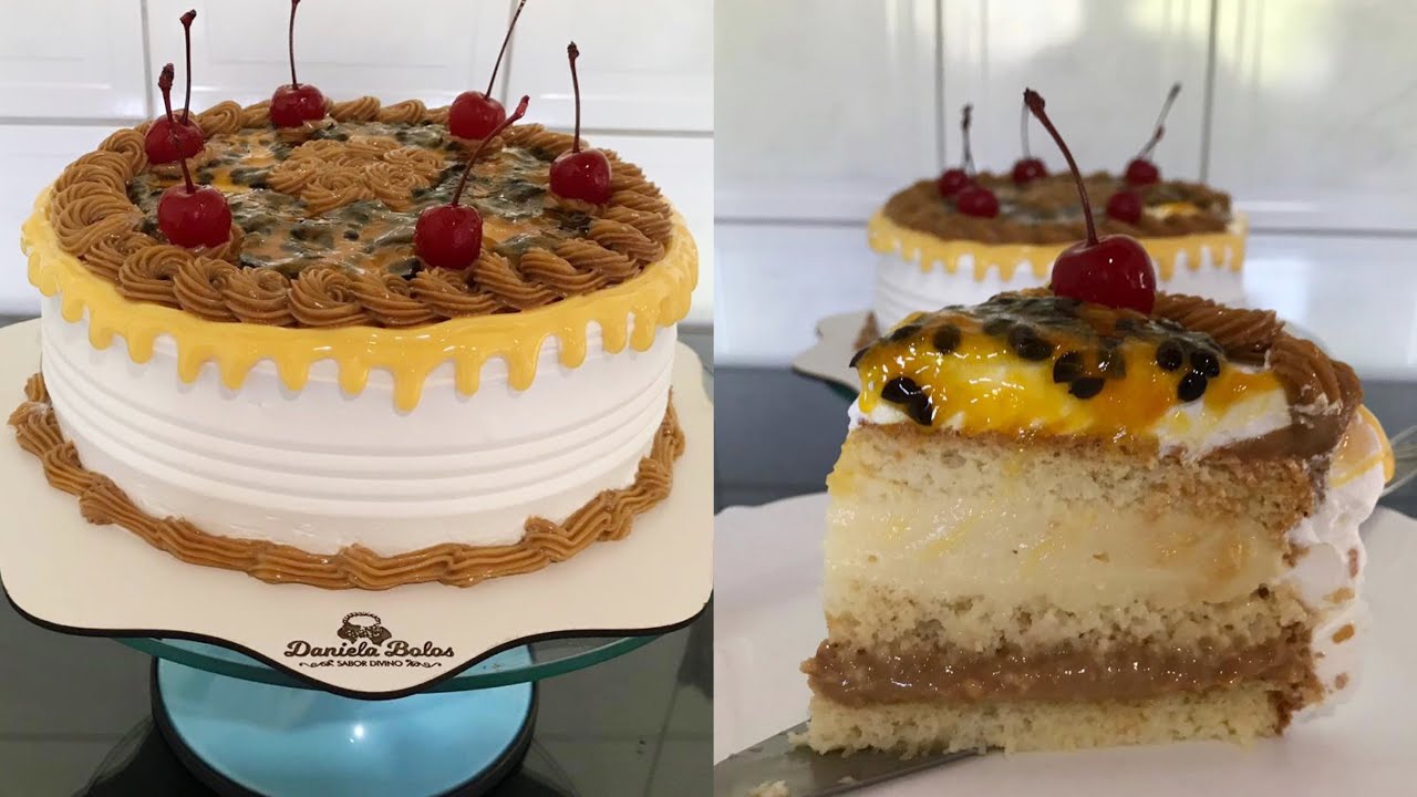 BOLO CREME DE MARACUJÁ COM DOCE DE LEITE | UMA VERDADEIRA DELICIA