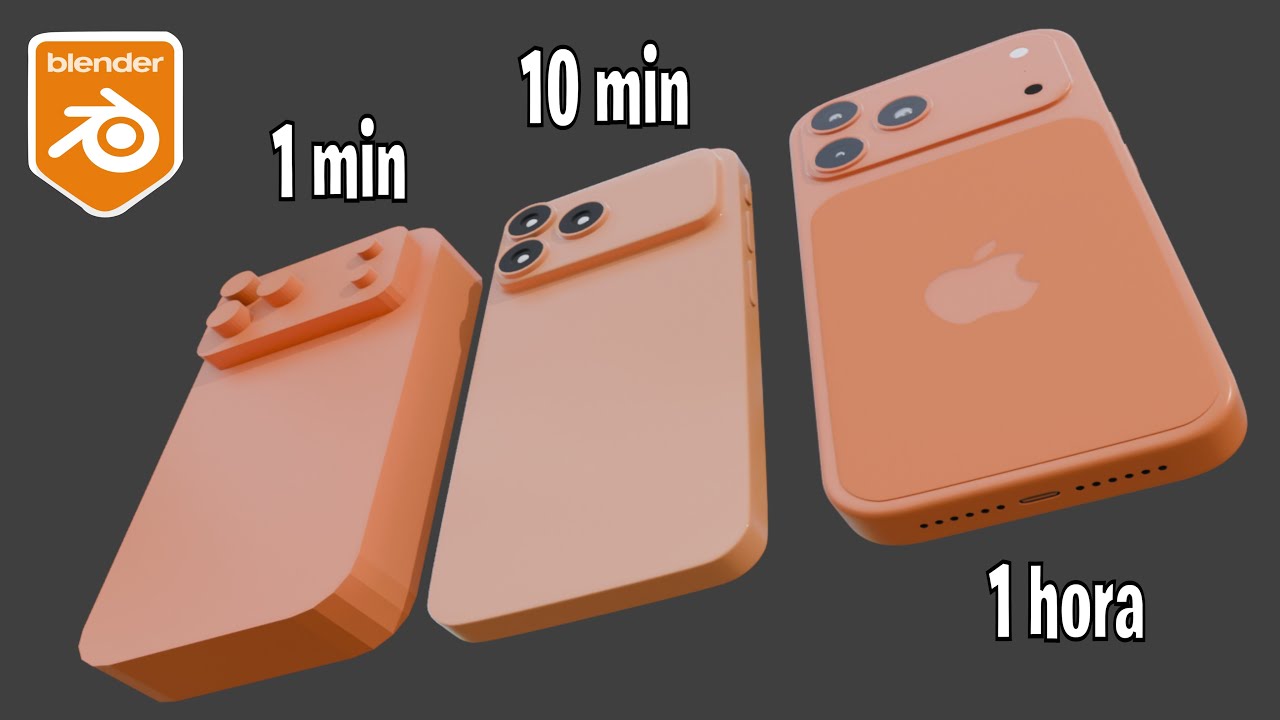 Reto Aura Prods - Modelado iPhone en 1 min, 10 mins y 1 hora